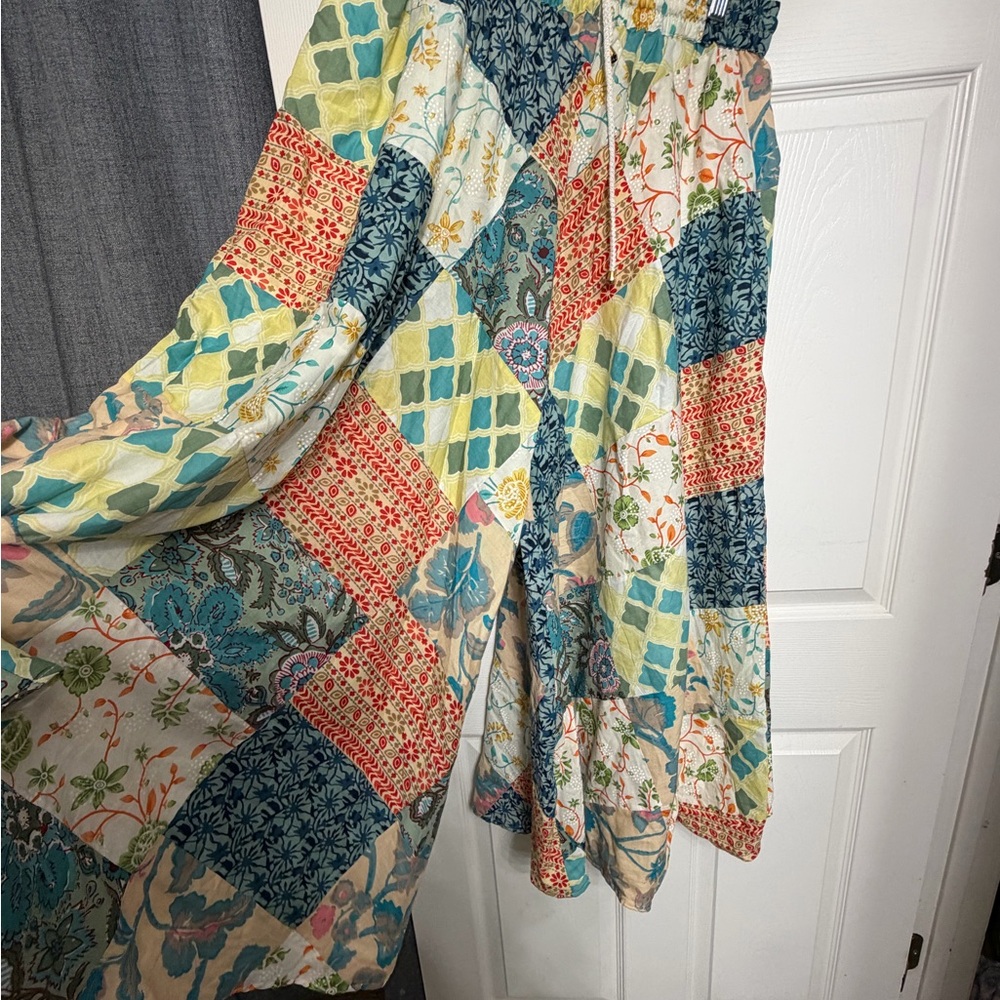 Patchwork Floral Wide Leg Pants - image 2